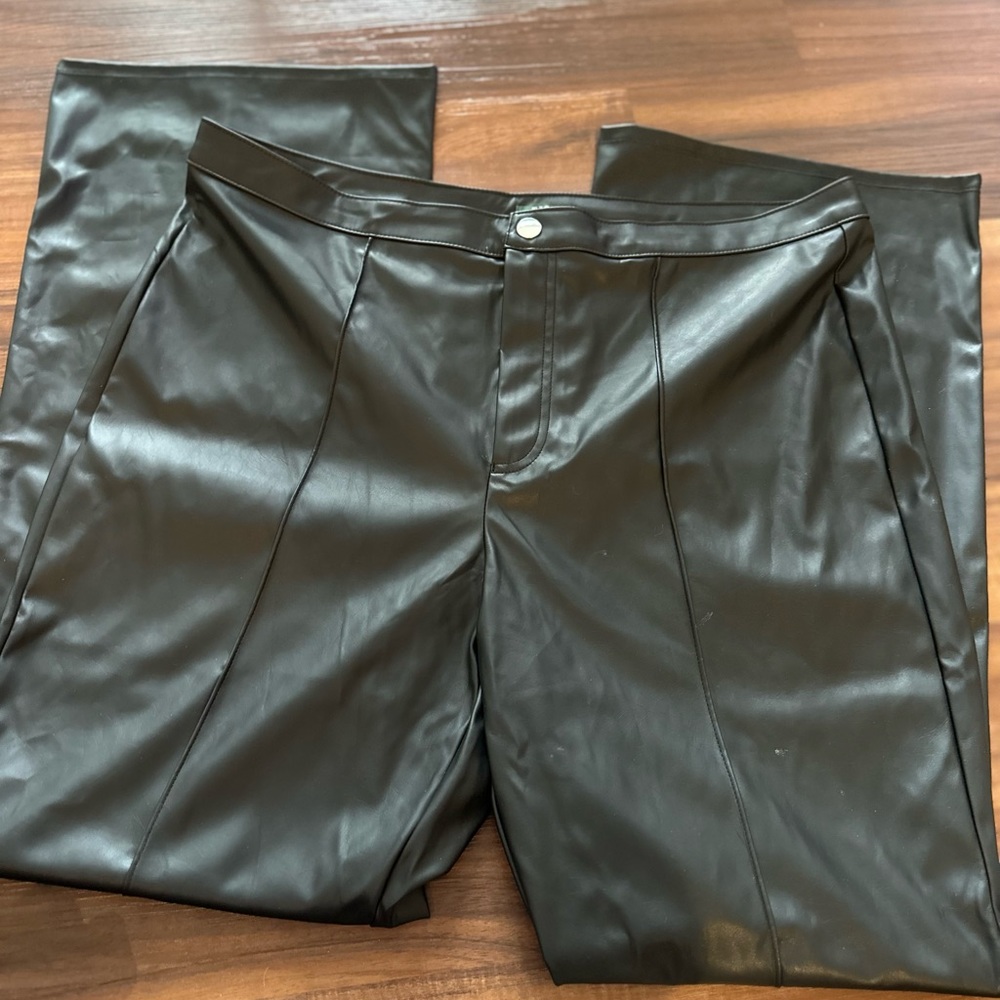 NWT Leather Wide Leg Pants
